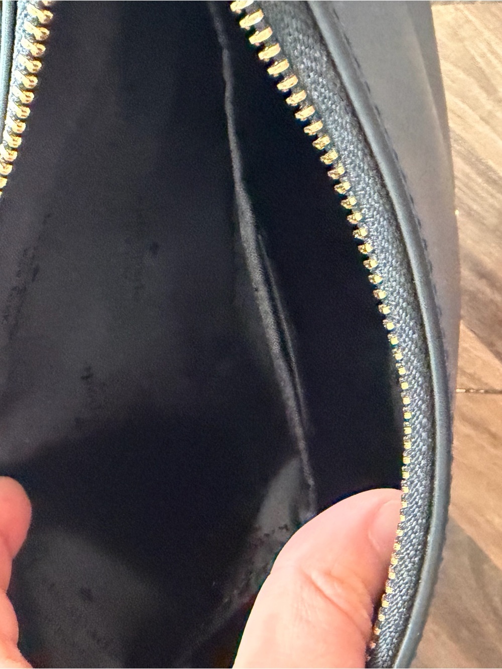 kate spade Black Saffiano Crescent Shoulder Bag with Gold Hardware - Picture 3 of 3